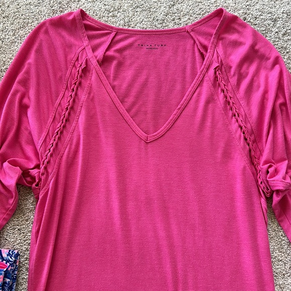 Trina Turk Pink Long Sleeve Tee - Picture 2 of 6